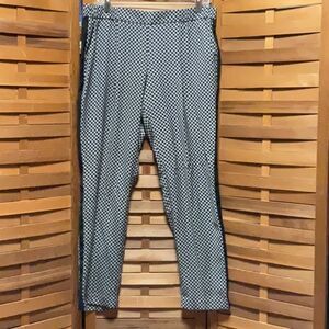 NWT Worthington Women Black White Geometric Trousers L Pants Polyester Slacks